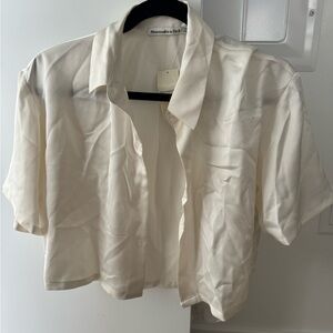 Abercrombie & Fitch Ivory Satin Blouse